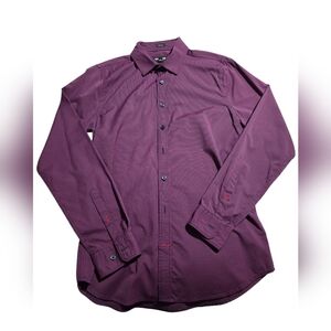 Express Maroon Button Down Extra Slim, Size S